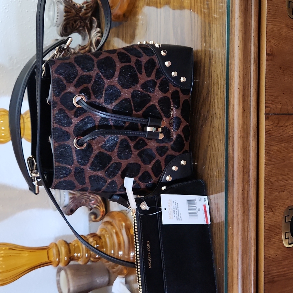 Michael Kors studded giraffe print mini bag